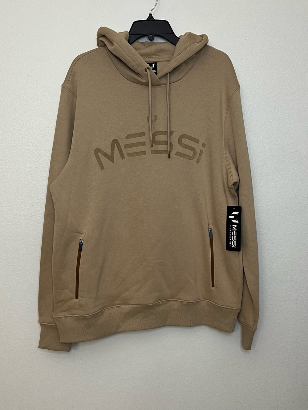 Messi Collection Men’s Long Sleeve Fleece Active Hoodie Cornstalk/Baige